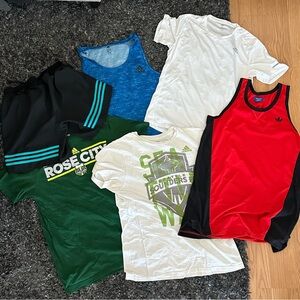 Adidas Red and Black Kids Tank Top